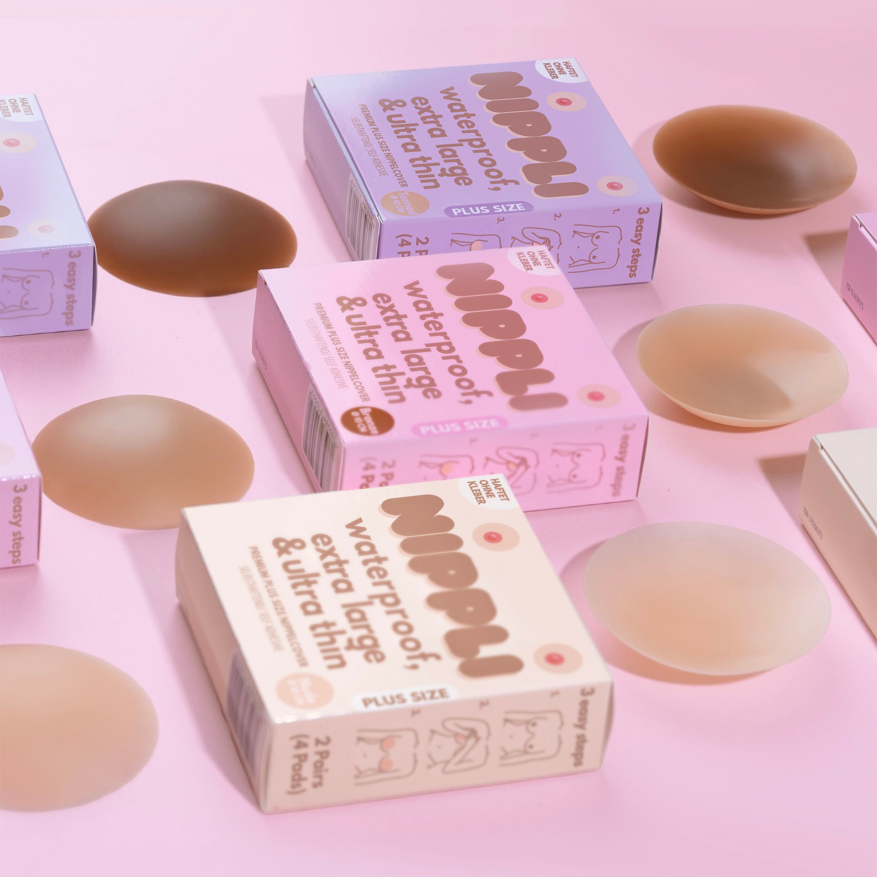 Lot de 2 cache-tétons grande taille COULEUR NUDE (2 paires) 4 pièces.