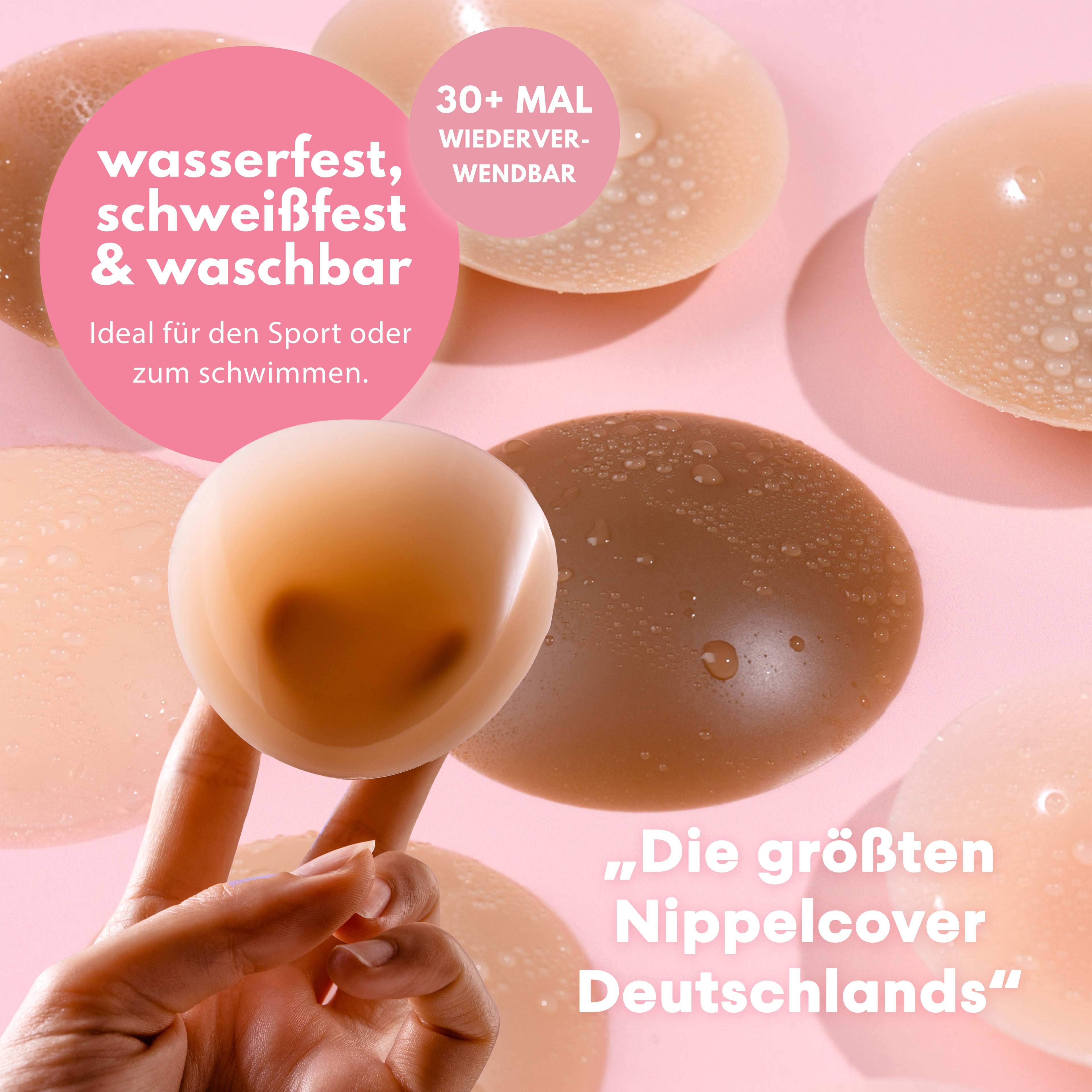 Lot de 2 cache-tétons grande taille COULEUR NUDE (2 paires) 4 pièces.