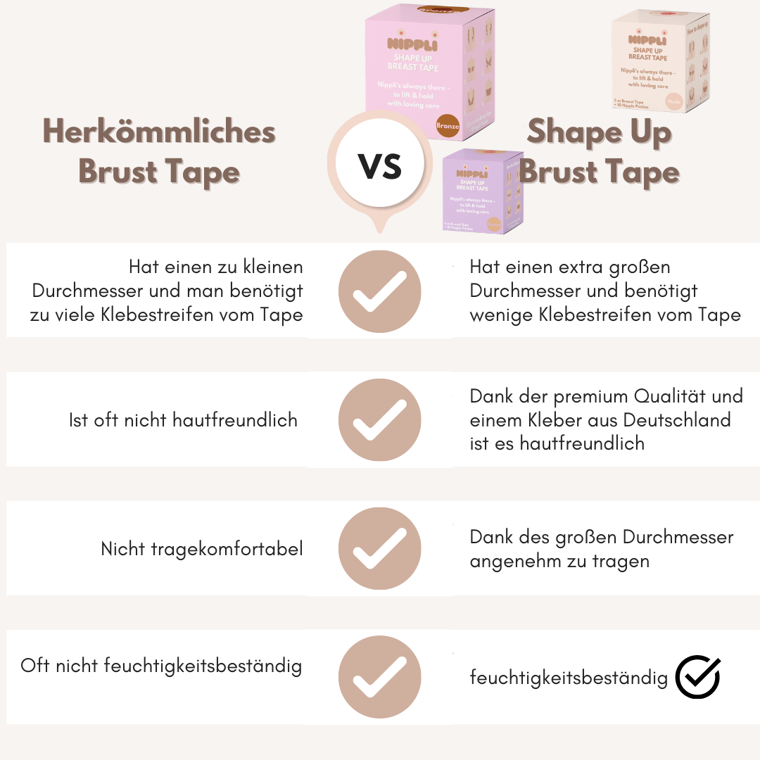 Vorteile von Nippli Shape Up Brust Tape