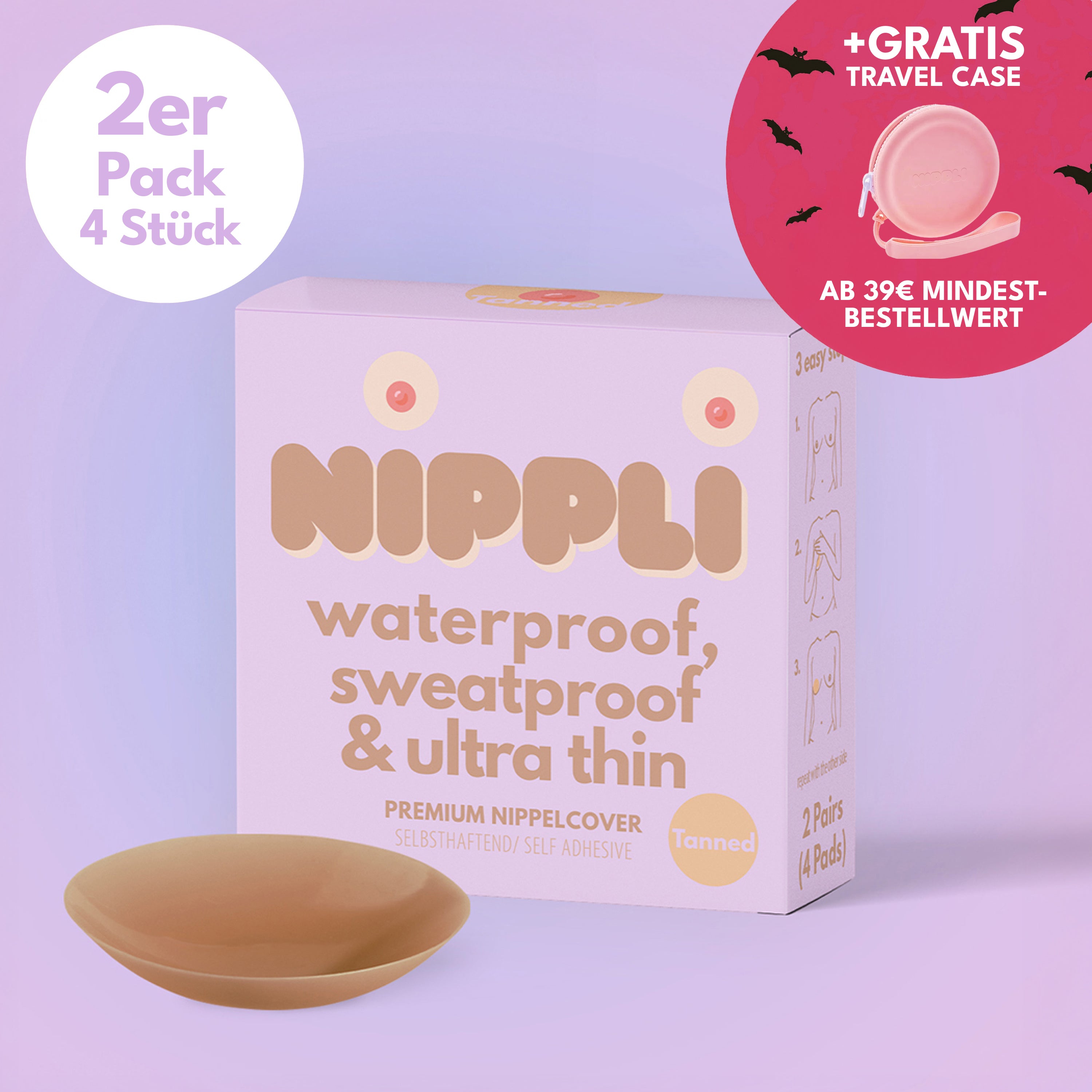 Double Pack Nipple Covers COLOR TANNED (2 Pairs) 4 Pieces