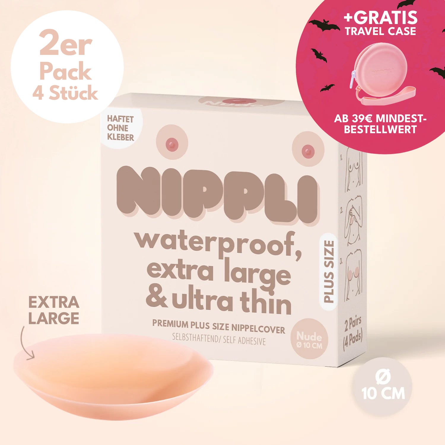 Doppel Pack Plus Size Nippelcover COLOR NUDE (2 Paar) 4 St.
