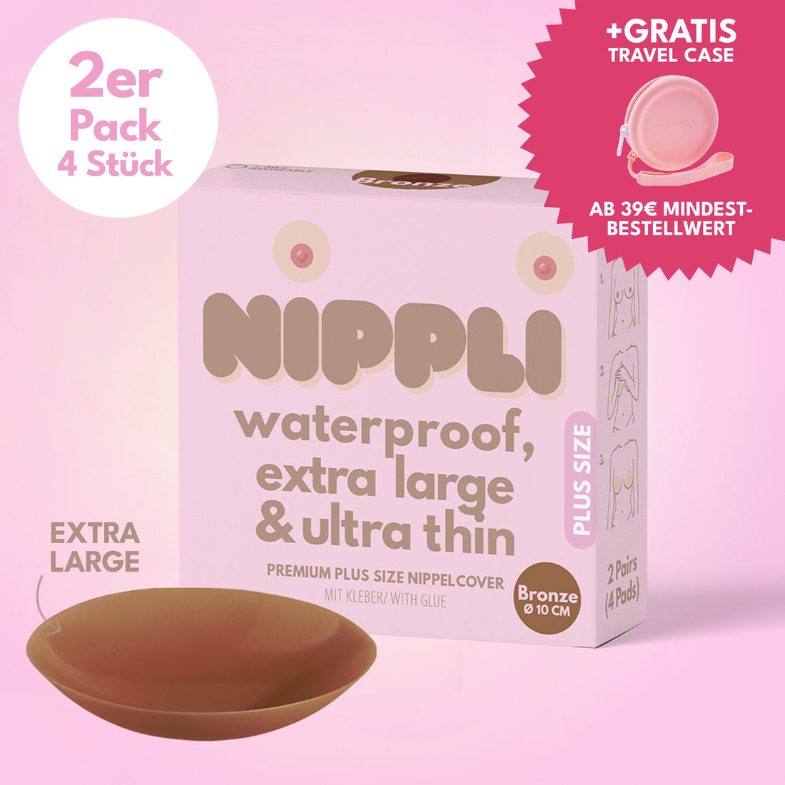 Doppel Pack Plus Size Nippelcover COLOR Bronze (2 Paar) 4 St.
