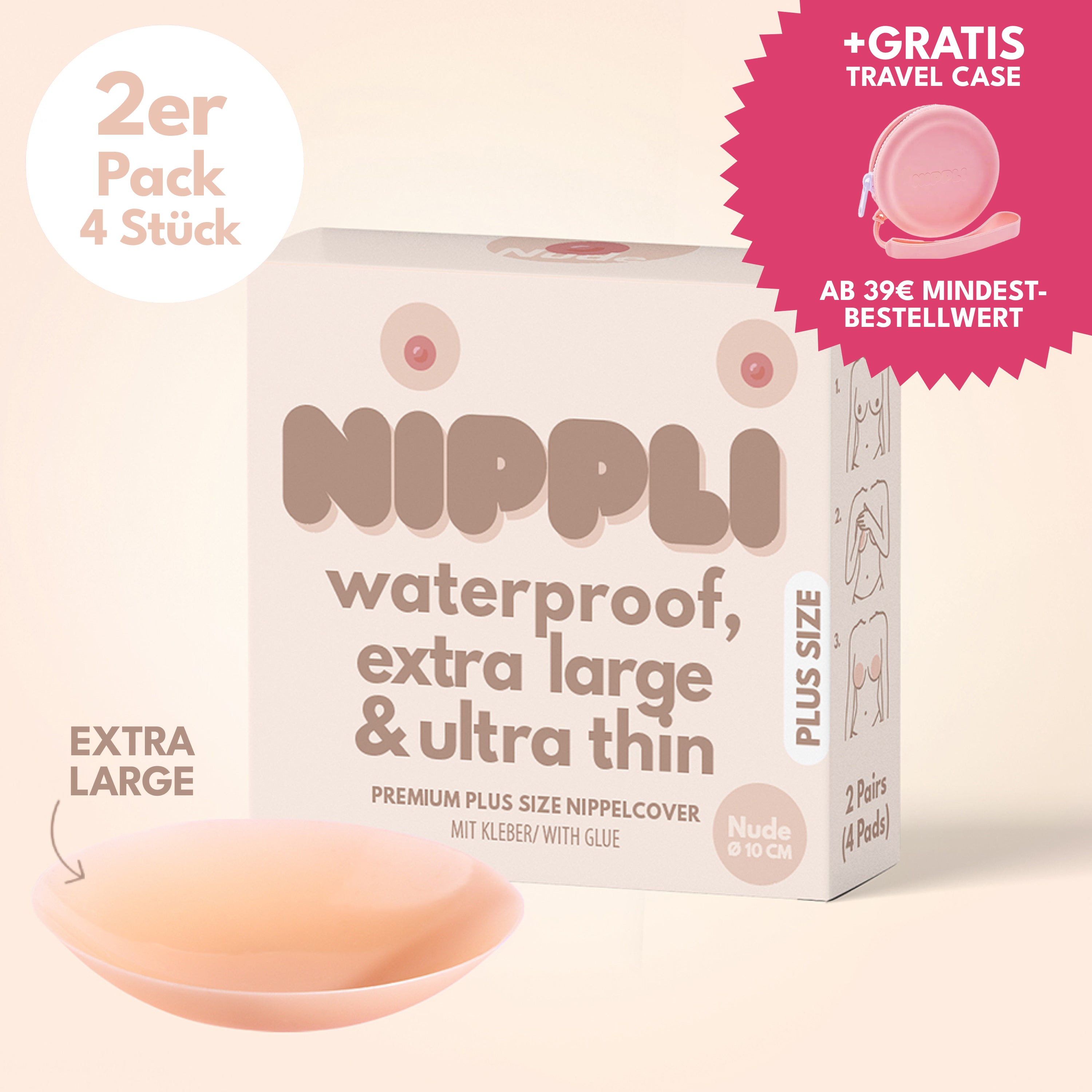 Doppel Pack Plus Size Nippelcover COLOR NUDE (2 Paar) 4 St.