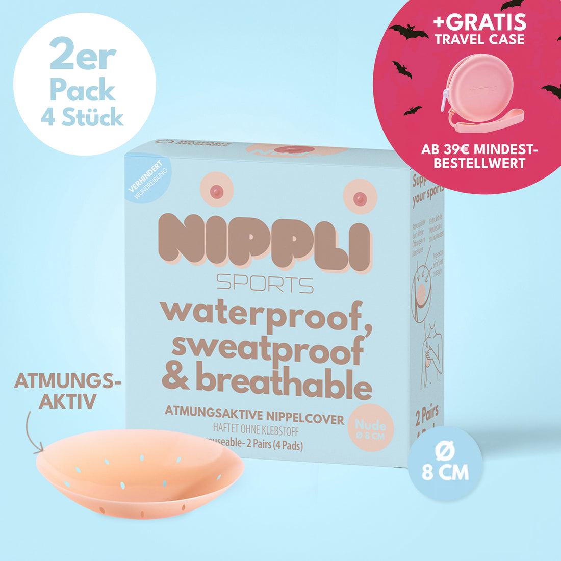 Atmungsaktive Nippelcover (2 Paar) 4 St.