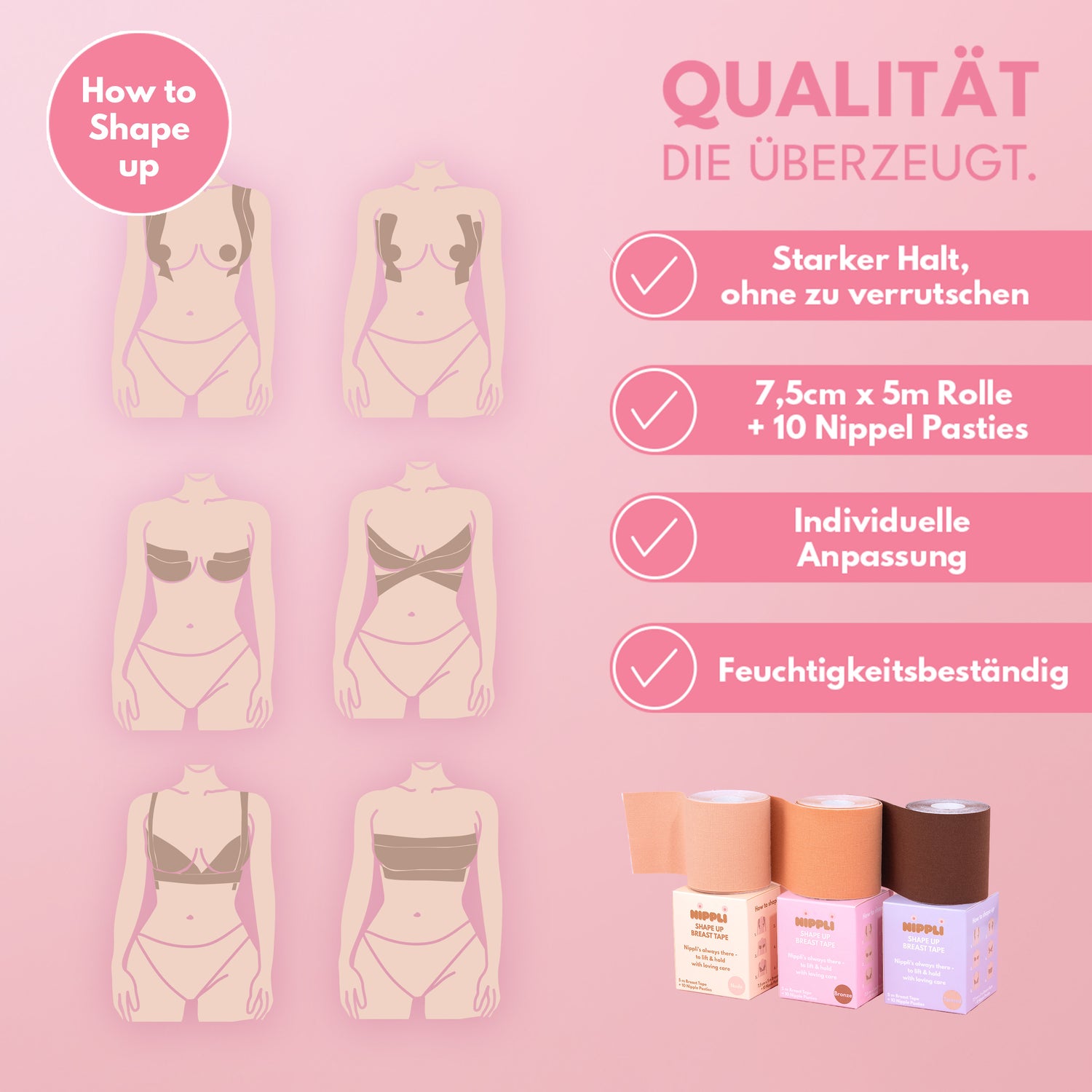 Shape Up Breast Tape BRONZE