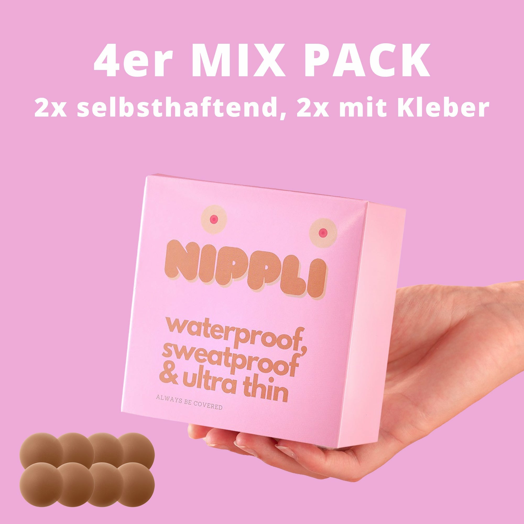 Nippel Pads selbstklebend und mit Kleber von Nippli