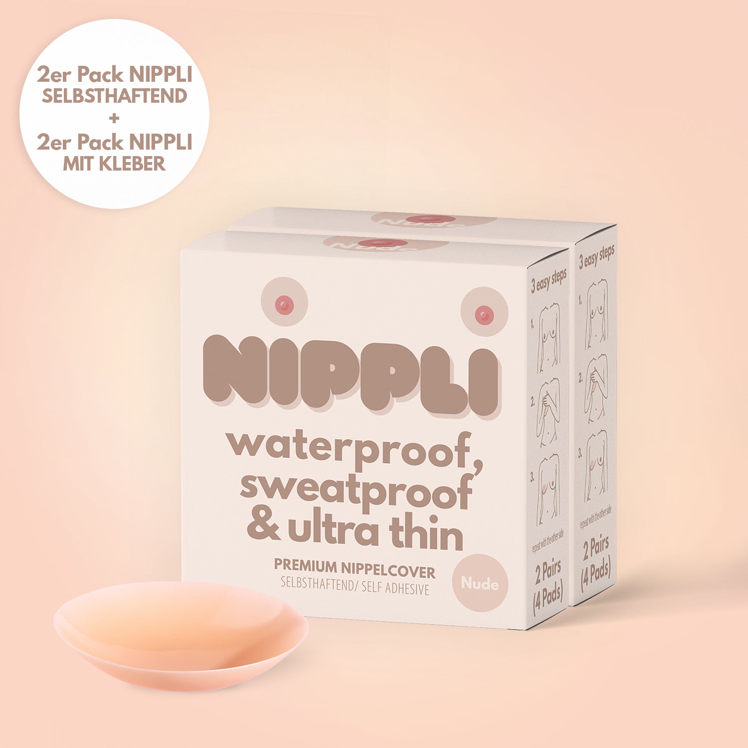 4er Mix Pack Nippelcover selbsthaftend + mit Kleber