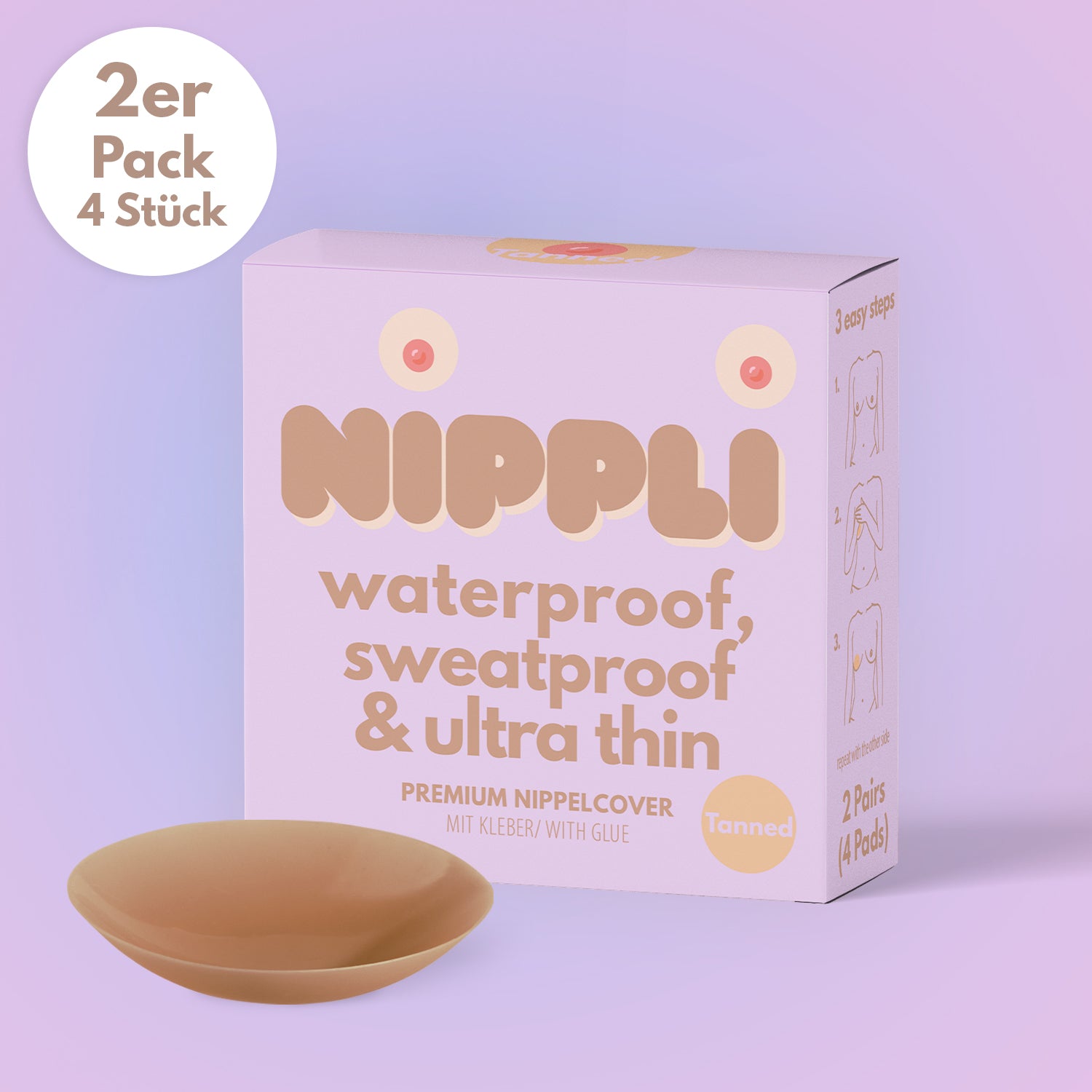 4-Pack Mixed Nipple Covers, Self-Adhesive + with Glue