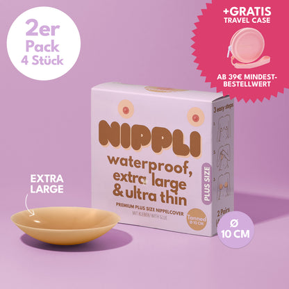 Copricapezzoli taglie forti confezione doppia COLORE Abbronzato (2 paia) 4 pezzi.