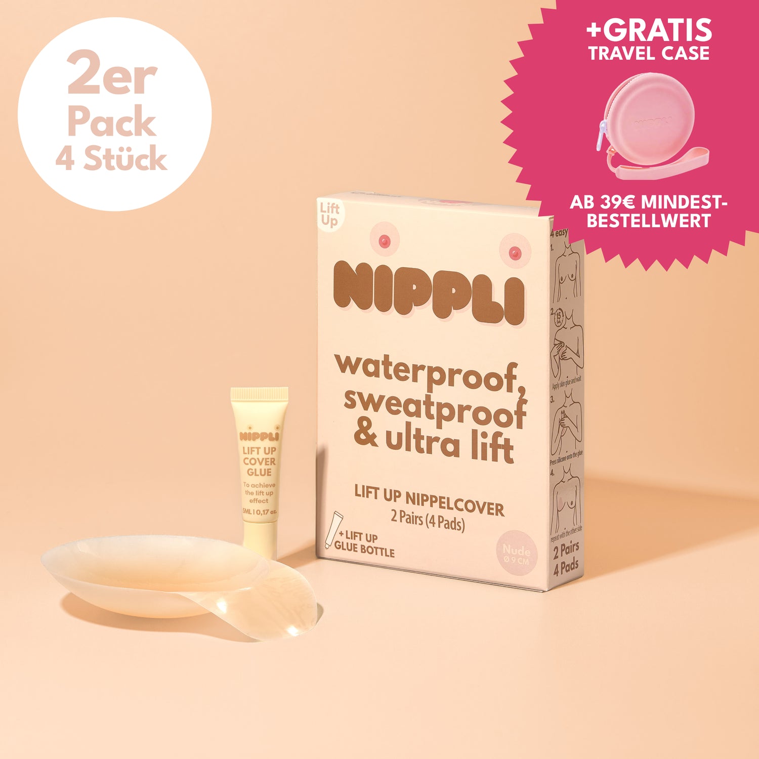 Lift Up nipple covers 2 pairs, 4 pieces.