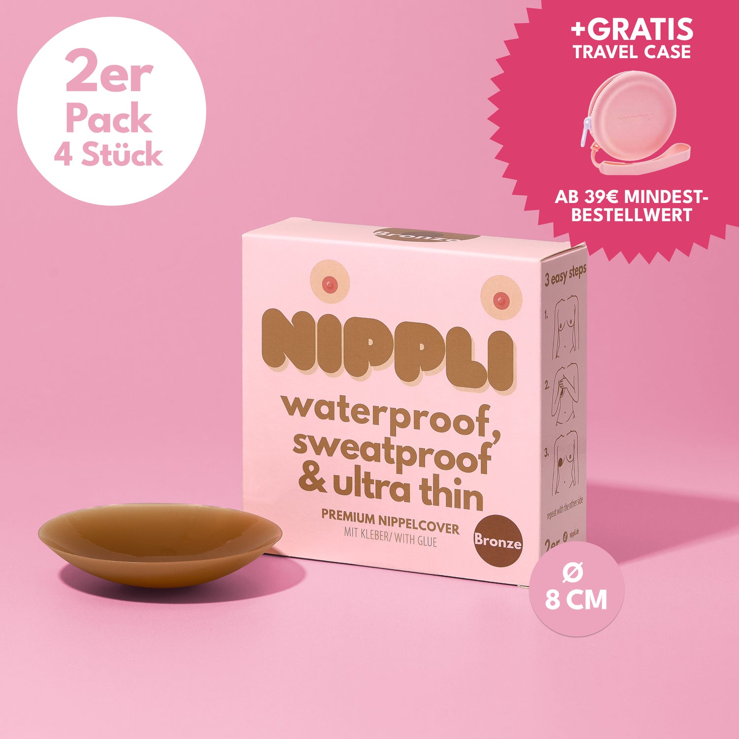 Copricapezzoli COLOR BRONZO confezione doppia (2 paia) 4 pezzi.