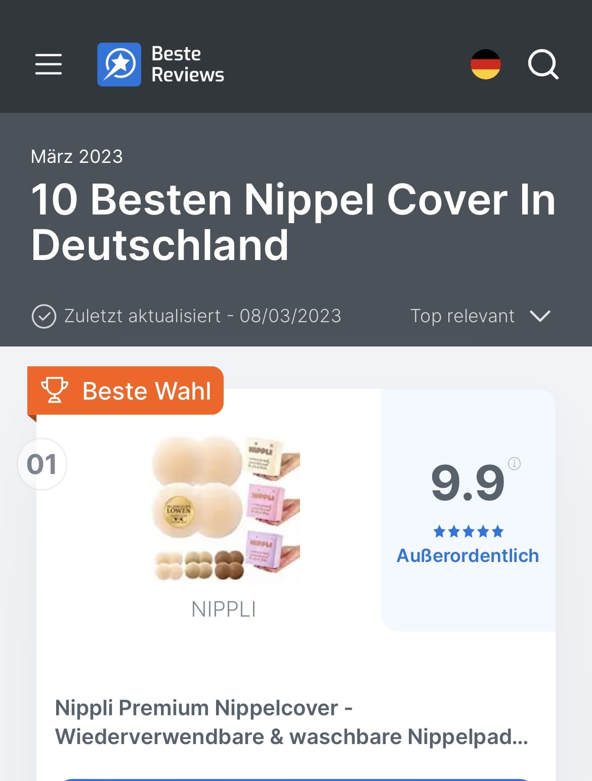 Nippli ist die beste Nippelcover Marke Deutschlands