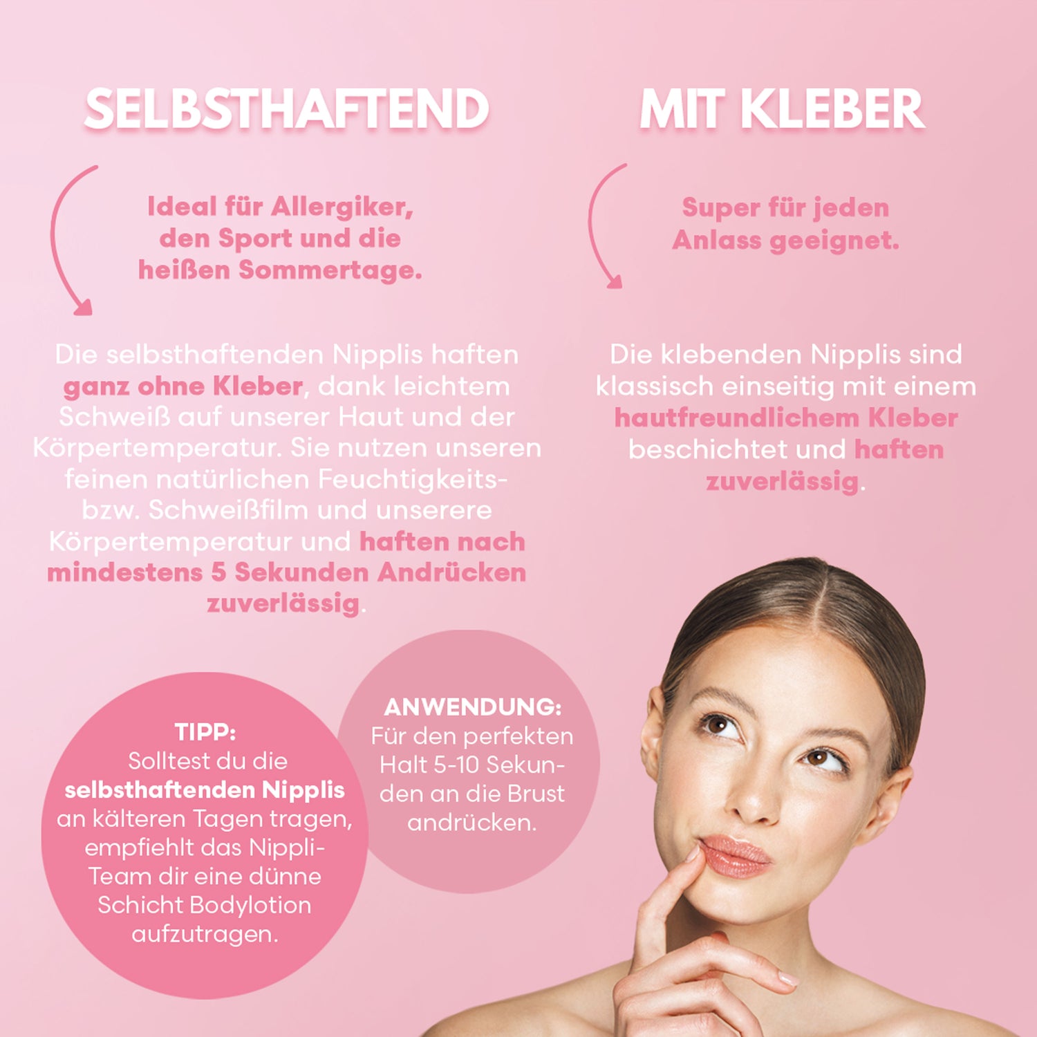 4er Mix Pack Nippelcover selbsthaftend + mit Kleber