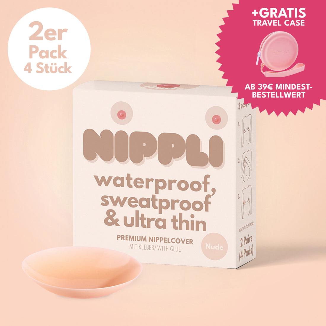 Double Pack Nipple Covers COLOR NUDE (2 Pairs) 4 Pieces