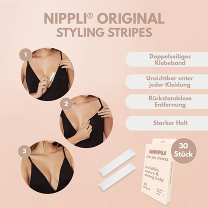 Styling Stripes von Nippli sind unsichtbar unter deiner Kleidung und halten den ganzen Tag