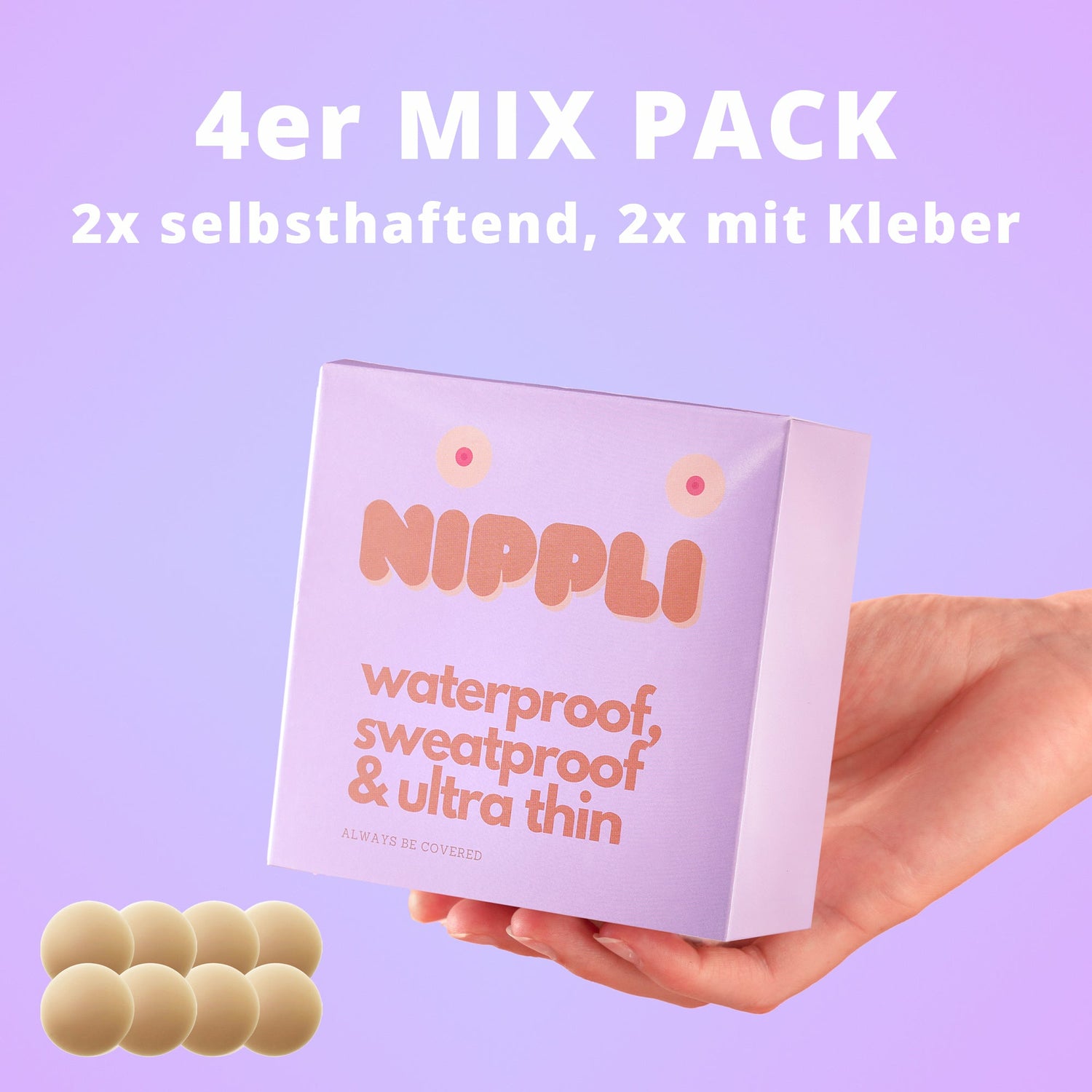 Nippel Pads selbstklebend im 4er Pack in der Farbe Tanned